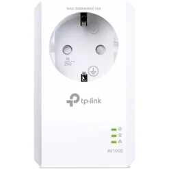 Adaptador de Red TP-Link Powerline AV1000 1000Mbps 300m Con Enchufe Incorporado