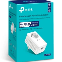 Adaptador de Red TP-Link Powerline AV1000 1000Mbps 300m Con Enchufe Incorporado