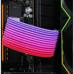 Cable Extensión Lian Li Strimer Wireless ARGB PW24-1W 24 Pines Para Placa Base Blanco