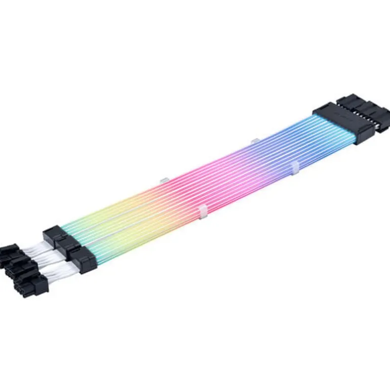 Cable Extensión Lian Li Strimer Wireless ARGB 3 x 8 Pines Para GPU Blanco