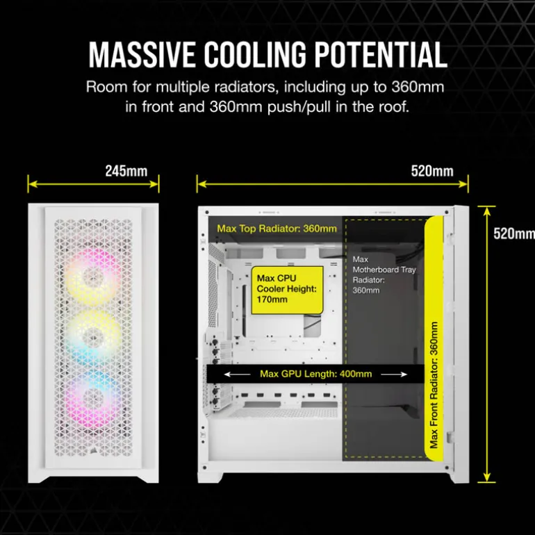 Caja/Torre Corsair iCue 5000D RGB Airflow Blanco