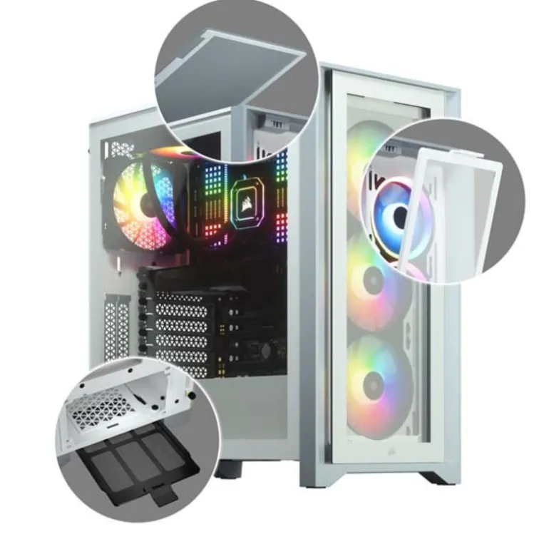 Caja/Torre Corsair iCUE 4000X RGB White Cristal Templado