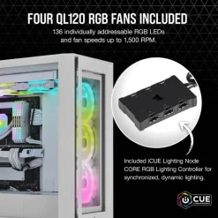 Caja/Torre Corsair iCUE 5000X RGB QL Edition Blanco