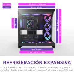 Caja/Torre NZXT H9 Flow RGB (2025) Negro