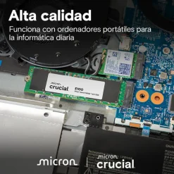 Disco Duro M.2 Crucial E100 1TB PCIe Gen4 x4 NVMe SSD Tray