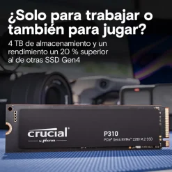Disco Duro M.2 Crucial P310 500GB PCIe Gen4 x4 NVMe SSD