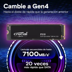 Disco Duro M.2 Crucial P310 4TB PCIe Gen4 x4 NVMe SSD