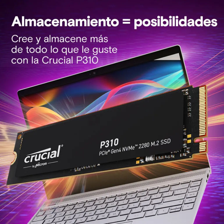 Disco Duro M.2 Crucial P310 1TB PCIe Gen4 x4 NVMe SSD