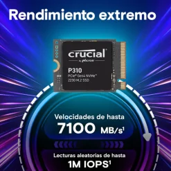 Disco Duro M.2 Crucial P310 1TB PCIe Gen4 x4 NVMe SSD 2230