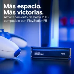 Disco Duro M.2 Crucial P510 2TB PCIe Gen5 x4 NVMe SSD Con Disipador