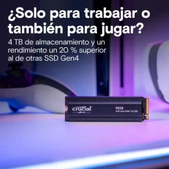 Disco Duro M.2 Crucial P310 2TB PCIe Gen4 x4 NVMe SSD Con Disipador