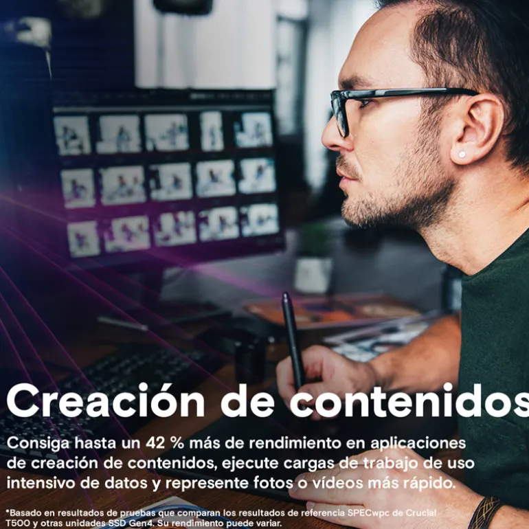 Disco Duro M.2 Crucial T500 4TB PCIe Gen4 x4 NVMe SSD