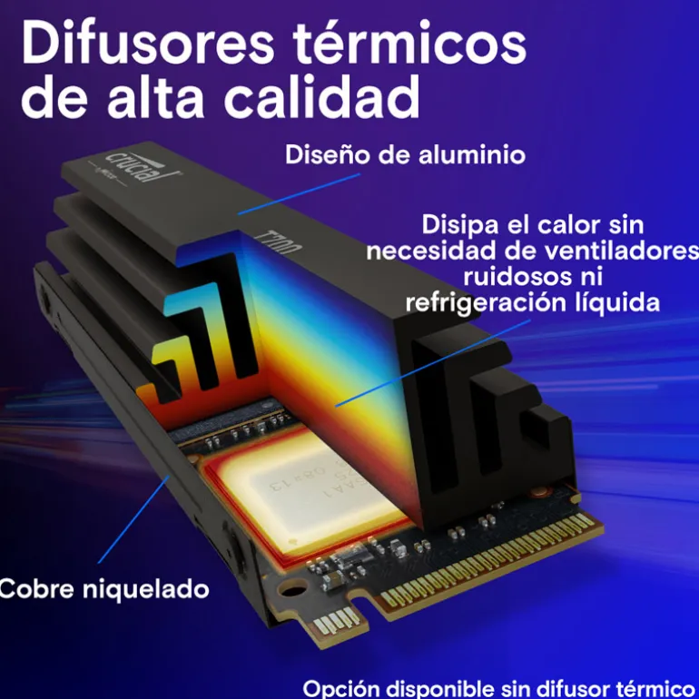 Disco Duro M.2 Crucial T700 1TB PCIe Gen5 x4 NVMe SSD