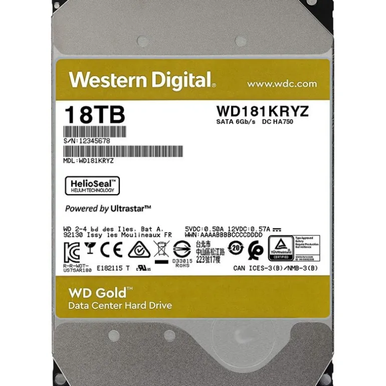 Disco Duro Western Digital Gold Enterprise Class 18TB 3.5" SATA3 512MB