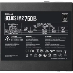 Fuente/PSU Gamdias Helios M2-750B 80 Plus Silver 750W ATX 3.1