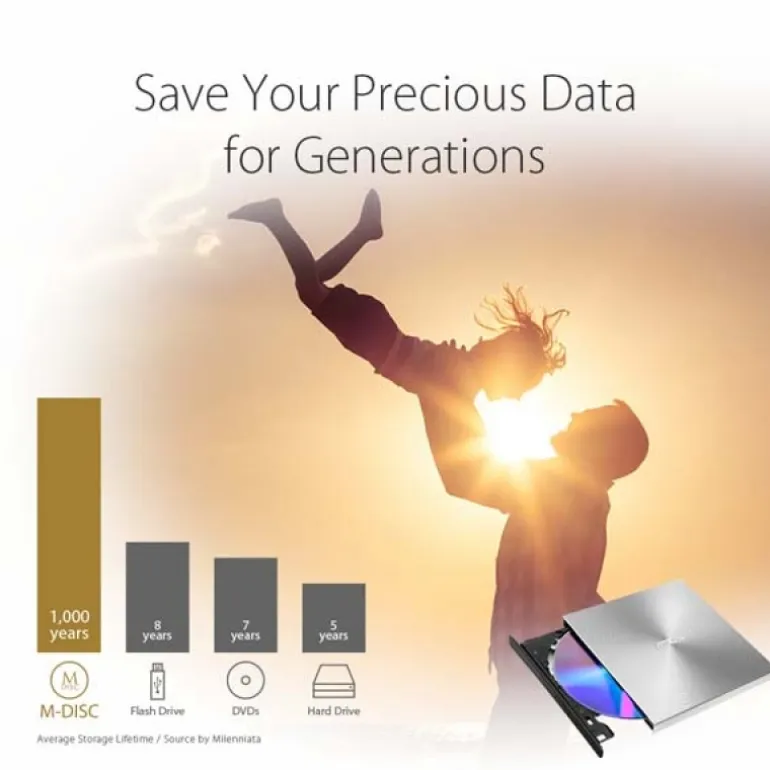 Grabadora Asus ZenDrive U7M / Plata