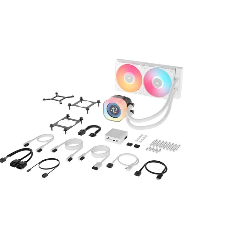 Kit Refrigeración Líquida Corsair iCUE LINK TITAN RGB 240 RX LCD Blanco