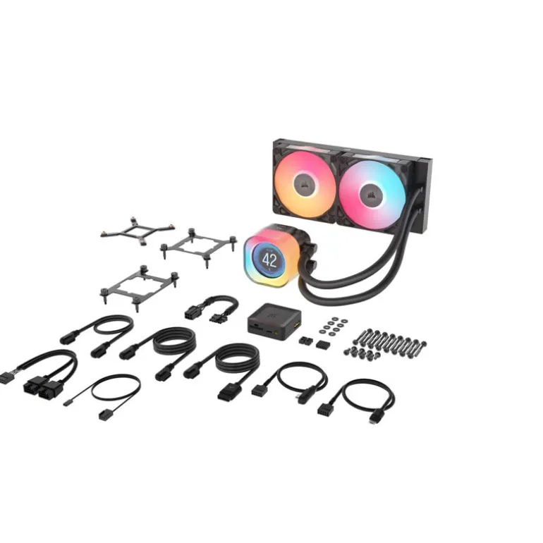 Kit Refrigeración Líquida Corsair iCUE LINK TITAN RGB 240 RX LCD Negro
