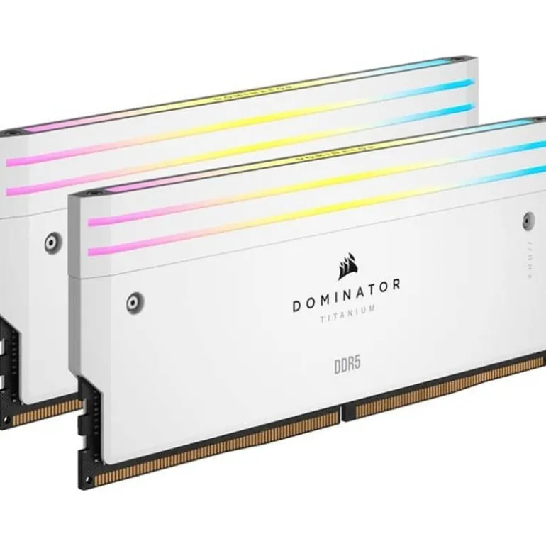Memoria DDR5 Corsair Dominator Titanium RGB 96GB 2x48GB 6400MHz CL32 XMP Blanco