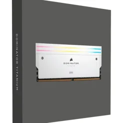 Memoria DDR5 Corsair Dominator Titanium RGB 32GB 2x16GB 6600MHz CL32 XMP Blanco