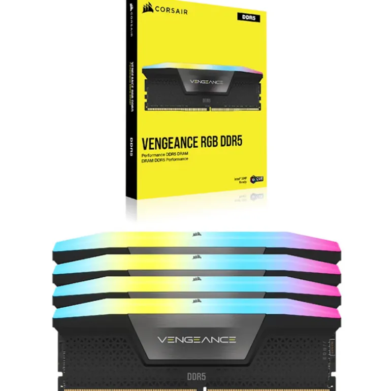 Memoria DDR5 Corsair Vengeance RGB 64GB 4x16GB 6400MHz CL32 XMP Negro
