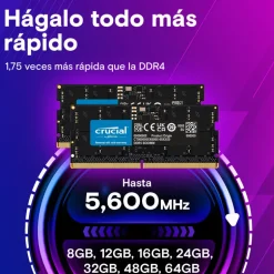Memoria DDR5 Crucial Classic 128GB 2x64GB 5600MHz CL46 SoDIMM