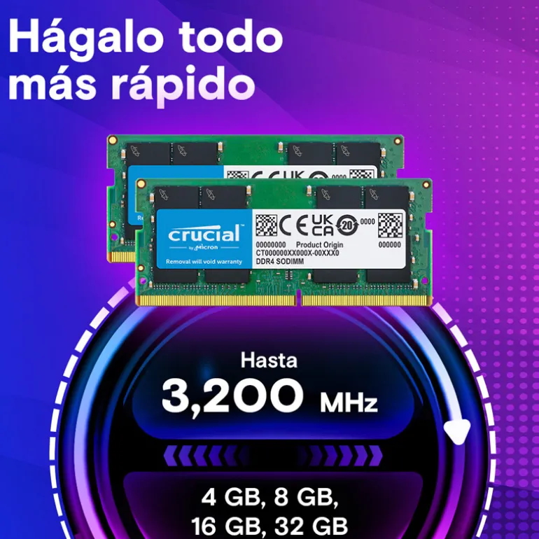 Memoria DDR4 Crucial Classic 32GB 2x16GB 3200MHz CL22 SoDIMM