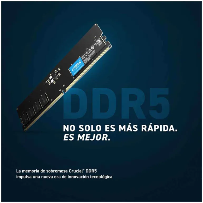 Memoria DDR5 Crucial 8GB 1x8GB 4800MHz CL40