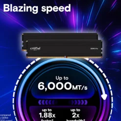 Memoria DDR5 Crucial Pro 32GB 1x32GB 5600MHz CL46 EXPO-XMP Negro Tray