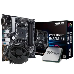 Pack  AMD Ryzen 5 5600X 4.6GHz Tray + Asus Prime B450M-A II