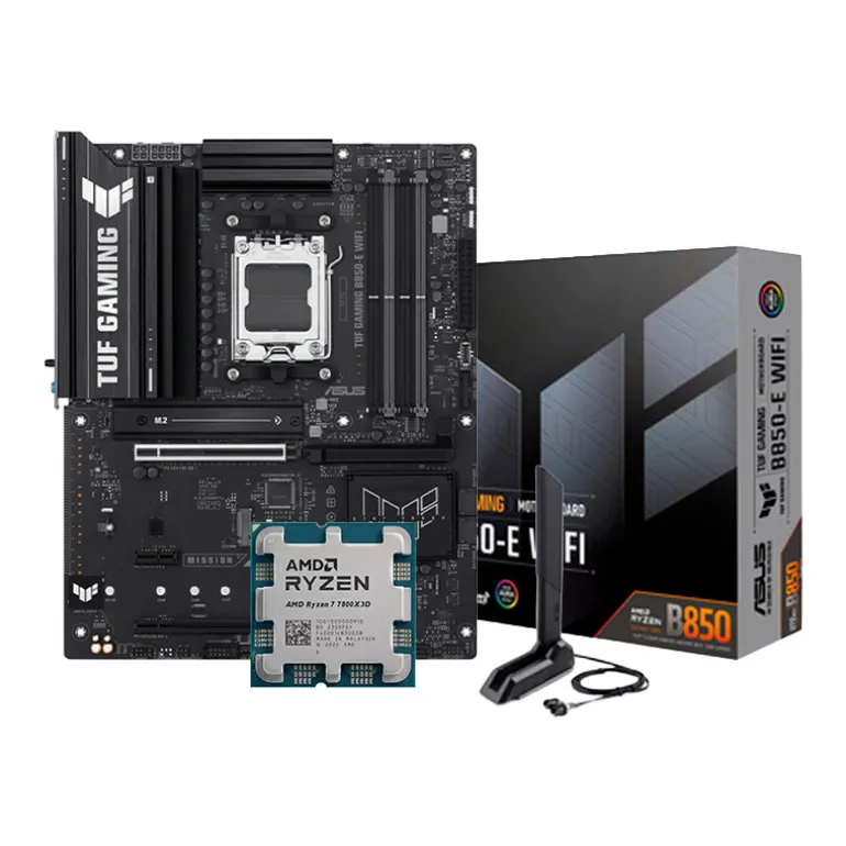 Pack Asus TUF Gaming B850-E WIFI + AMD Ryzen 7 7800X3D 5.0GHz Tray