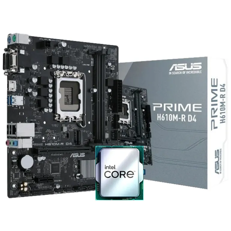 Pack Intel Core i5-12400 4.4GHz Tray + Asus Prime H610M-R D4