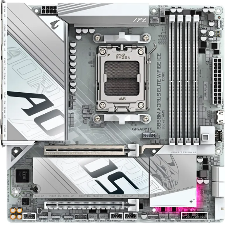 Placa Base Gigabyte B850M AORUS Elite WIFI6E ICE Socket AM5