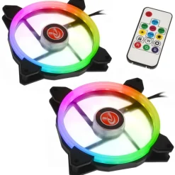 Raijintek Iris 14 Rainbow RGB LED Dual Pack + Controlador - Ventilador 14 cm