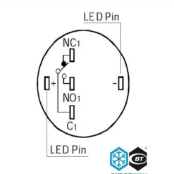 Switch DimasTech 19mm - LED Verde