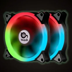 Talius Siroko Twin Pack Doble Aro RGB + Tira LED + Control Remote - Ventilador 12 cm