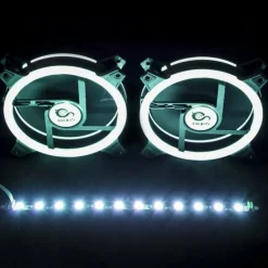 Talius Siroko Twin Pack Doble Aro RGB + Tira LED + Control Remote - Ventilador 12 cm