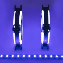 Talius Siroko Twin Pack Doble Aro RGB + Tira LED + Control Remote - Ventilador 12 cm
