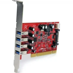 Tarjeta Adaptador Startech PCI USB 3.0 4 Puertos LP4 SATA