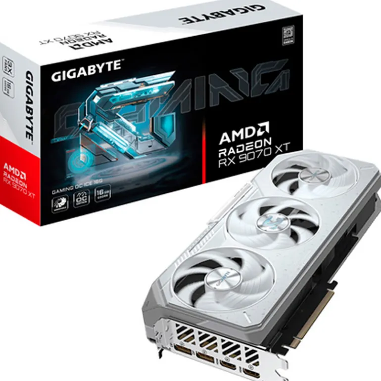 Tarjeta Gráfica Gigabyte AMD Radeon RX 9070 XT GAMING OC ICE 16GB GDDR6