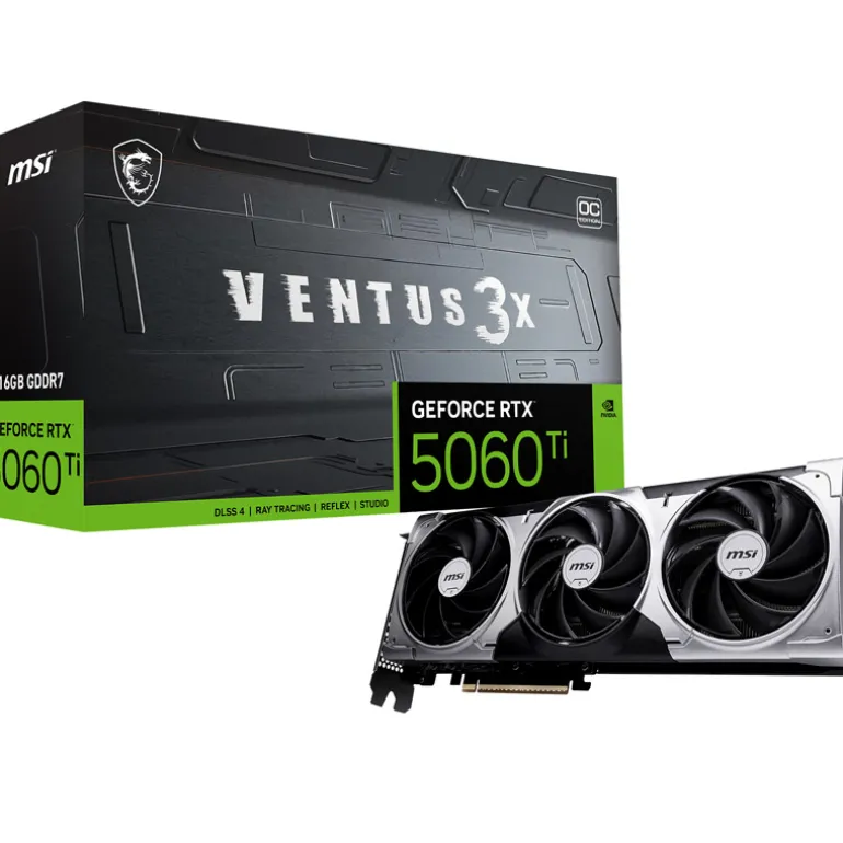 Tarjeta Gráfica MSI GeForce RTX 5060 Ti VENTUS 3X OC 16GB GDDR7 DLSS4