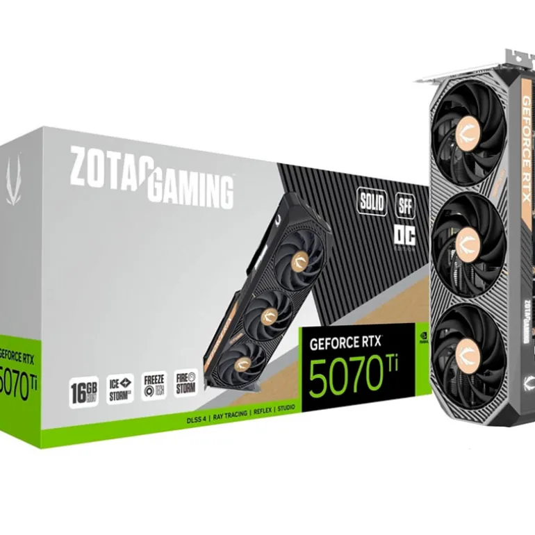 Tarjeta Gráfica Zotac Gaming GeForce RTX 5070 Ti SOLID SFF OC 16GB GDDR7 DLSS4