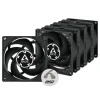 Ventilador Arctic Cooling P8 PWM PST 80mm Pack 5 Uds. Negro