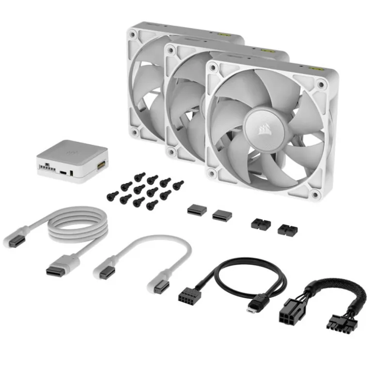 Ventilador Corsair iCUE LINK RX120 RGB 120mm PWM Triple Pack Blanco