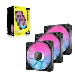 Ventilador Corsair iCUE LINK RX120 RGB 120mm PWM Triple Pack Negro