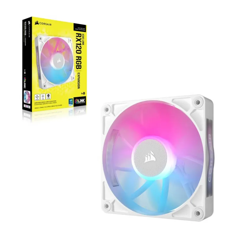 Ventilador Corsair iCUE LINK RX120 RGB 120mm PWM Blanco