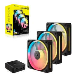 Ventilador Corsair iCUE LINK LX120-R Reverse RGB PWM 120mm Triple Pack Negro