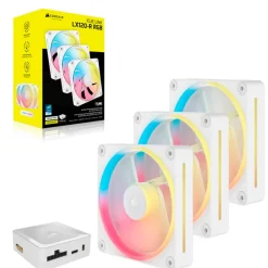 Ventilador Corsair iCUE LINK LX120-R Reverse RGB PWM 120mm Triple Pack Blanco