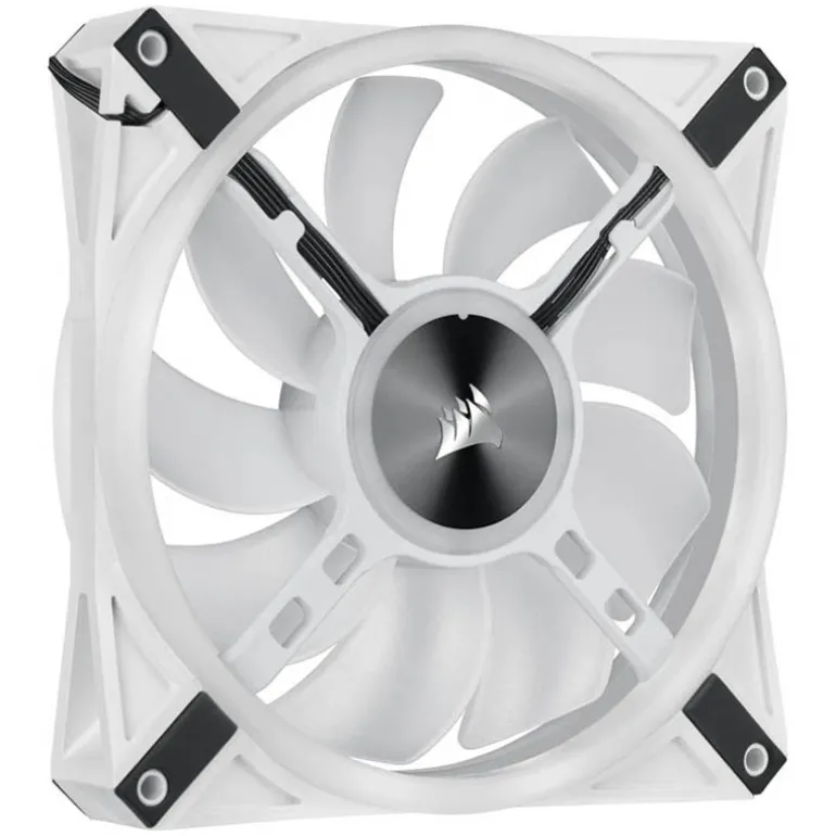 Ventilador Corsair iCUE QL140 RGB PWM Kit Lightning Node Core Dual Fan Blanco 140mm