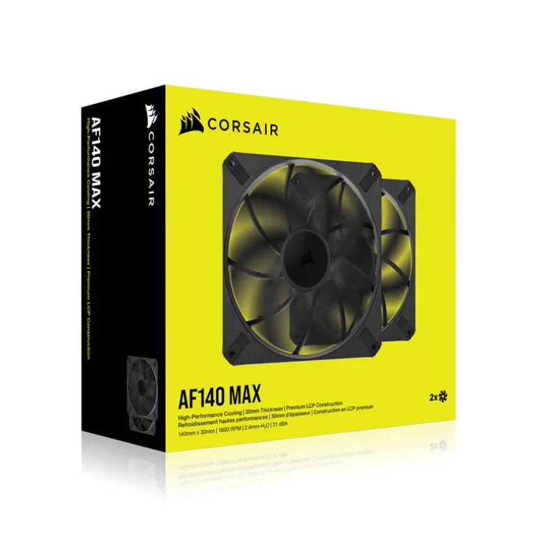 Ventilador Corsair RS140 MAX PWM 140mm Doble Pack Negro